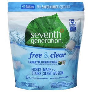 Seventh Generation Laundry Detergent Packs Free & Clear 8/45 CT [UNFI #1875657] T