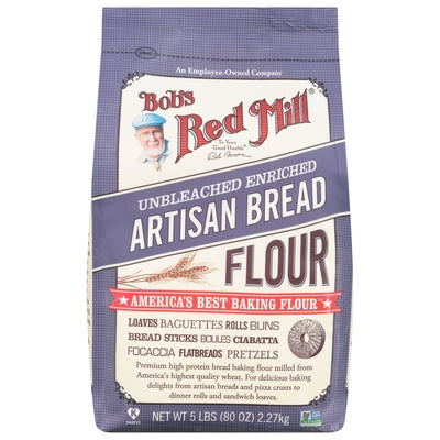 Bobs Red Mill Artisan Bread Flour Unbleached Enriched 8/5 LB [UNFI #3080629] [ebt]