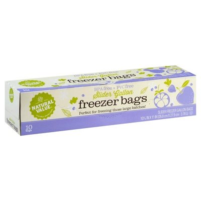 Natural Value Freezer Bags Slider Gallon 12/10 CT [UNFI #1333269] T