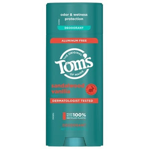 Toms Of Maine Deodorant Sandalwood Vanilla Scent Aluminum Free 1/3.25 OZ [UNFI-CARLISLE #3037694] T