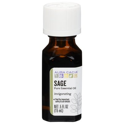 Aura Cacia Pure Essential Oil Sage Invigorating 1/.5 OZ [UNFI-CARLISLE #445643] T