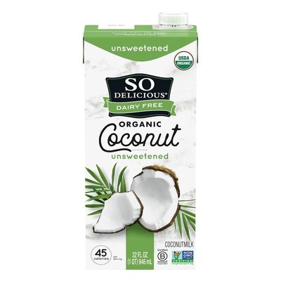 So Delicious Dairy Free Organic Unsweetened Coconutmilk Og2 12/32 OZ [UNFI #337196] [ebt]