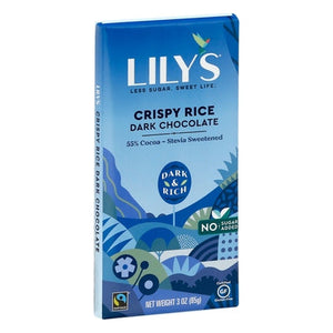 Lilys Dark Chocolate Crispy Rice 55% Cocoa 12/3 OZ [UNFI-CARLISLE #1101179] [ebt]