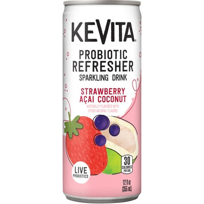 Kevita Sparkling Drink Strawberry AcaÃƒÆ’Ã†â€™Ãƒâ€šÃ‚Â­ Coconut Probiotic Refresher Og2 12/12 oz [UNFI #3096252] T [ebt]