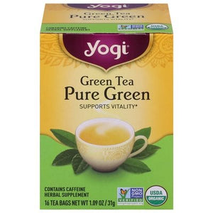 Yogi Green Tea Pure Green Tea Bags Og2 6/16 BAG [UNFI #355453] [ebt]
