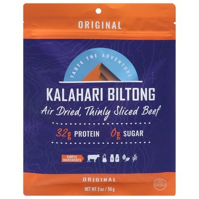 Kalahari Biltong Beef Thinly Sliced Air Dried Original 8/2 OZ [UNFI #2258598] [ebt]