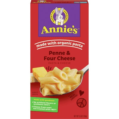 Annies Homegrown Pasta & Cheese Penne & Four Cheese Og3 Og3 12/5.5 oz [UNFI #1709013 ] [ebt]