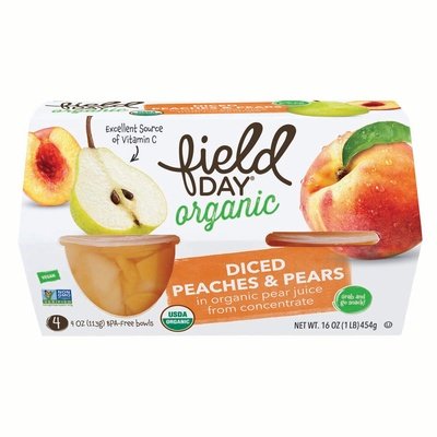 Field Day Diced Peaches & Pears Og2 6/4/4 OZ [UNFI #1019892] [ebt]