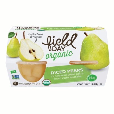 Field Day Diced Pears Og2 6/4/4 OZ [UNFI #1019900] [ebt]