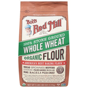 Bobs Red Mill Whole Wheat Flour Organic 100% Stone Ground Og2 8/5 LB Og2 [UNFI #3080785] [ebt]