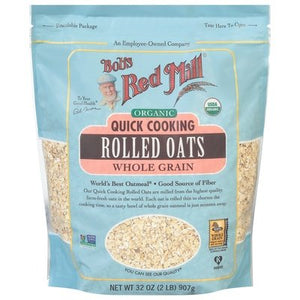 Bobs Red Mill Rolled Oats Organic Whole Grain Quick Cooking Og2 4/32 OZ [UNFI #2276145] [ebt]