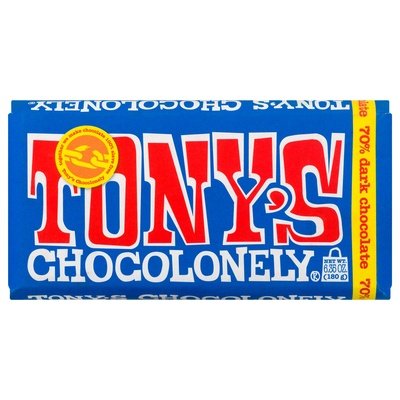 Tonys Chocolonely Dark Chocolate Belgian 70% 15/6.35 OZ [UNFI #2377554] [ebt]