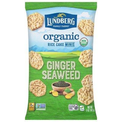 Lundberg Family Farms Rice Cake Organic Ginger Seaweed Minis Og2 6/5 OZ [UNFI #2539393] [ebt]