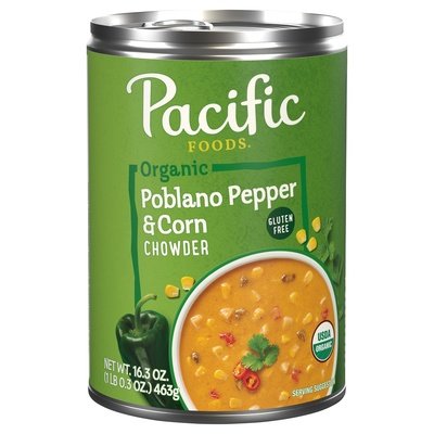 Pacific Foods Chowder Organic Poblano Pepper & Corn Og2 12/16.3 OZ [UNFI #2854420] [ebt]