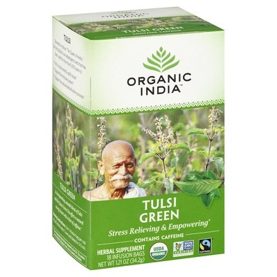 Organic India Herbal Supplement Tulsi Green Infusion Bags Og2 6/18 BAG [UNFI #125476] [ebt]