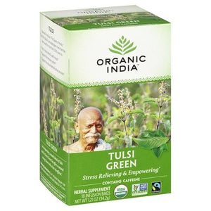 Organic India Herbal Supplement Tulsi Green Infusion Bags Og2 6/18 BAG [UNFI #125476] [ebt]