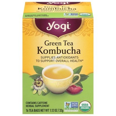 Yogi Green Tea Kombucha Tea Bags Og3 6/16 BAG [UNFI #355362] [ebt]