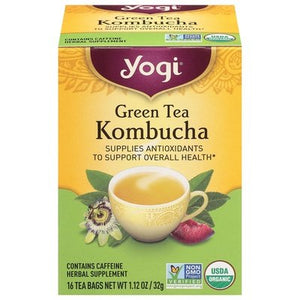 Yogi Green Tea Kombucha Tea Bags Og3 6/16 BAG [UNFI #355362] [ebt]