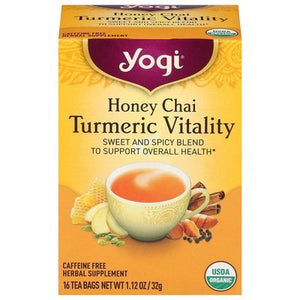 Yogi Herbal Tea Honey Chai Turmeric Vitality Tea Bags Og2 6/16 BAG [UNFI #2208320] [ebt]