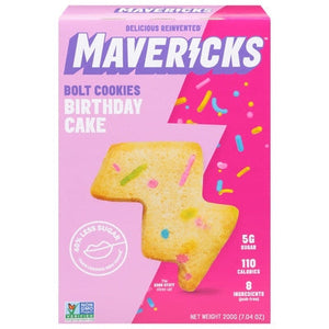 Mavericks Snacks Bolt Cookies Birthday Cake 8/7.04 OZ [UNFI #2707677] [ebt]