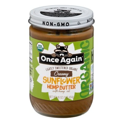 Once Again Sunflower Hemp Butter Creamy Og2 6/16 OZ [UNFI #2445369] [ebt]