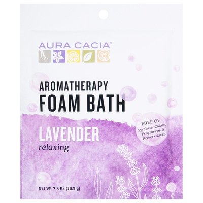 Aura Cacia Foam Bath Aromatherapy Lavender Relaxing 6/2.5 OZ [UNFI-CARLISLE #682377] T