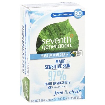 Seventh Generation Fabric Softener Sheets Free & Clear 4/80 CT [UNFI #2747178] T