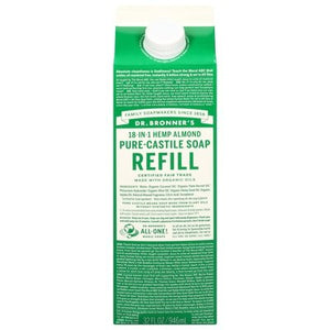 Dr Bronners Soap Pure-Castile Hemp Almond 18-In-1 Refill Og3 1/32 OZ [UNFI-CARLISLE #3004363] T
