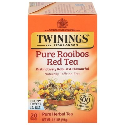 Twinings Herbal Tea Pure Rooibos Red Tea Pure Tea Bags 6/20 BAG [UNFI #222745] [ebt]