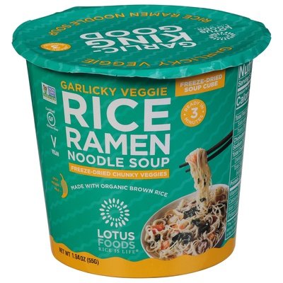 Lotus Foods Rice Ramen Noodle Soup Garlicky Veggie Mild Og3 6/1.94 OZ [UNFI #2747848] [ebt]