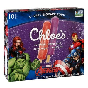 Chloes Pops Cherry & Grape Avengers 6/10/1.5FZ [UNFI #2541936] [ebt]