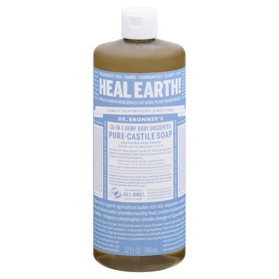 Dr Bronners Pure-Castile Soap 18-In-1 Hemp Baby Unscented Og3 1/32 OZ [UNFI-CARLISLE #329318] T