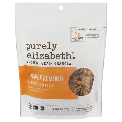 Purely Elizabeth Ancient Grain Granola + Probiotics Honey Almond Og2 6/8 OZ [UNFI #2618775] [ebt]