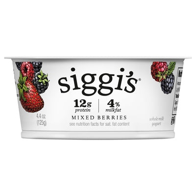 Siggis Yogurt Whole-Milk Icelandic Style Skyr Strained Mixed Berries 12/4.4 oz [UNFI #1693878 ] [ebt]