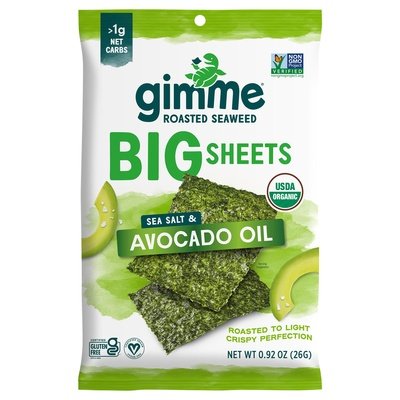 Gimme Roasted Seaweed Sea Salt & Avocado Oil Big Sheets Og2 10/.92 OZ [UNFI #2729077] [ebt]
