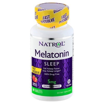 Natrol Melatonin Sleep Extra Strength 5 Mg Tablets Strawberry 1/90 TAB [UNFI-CARLISLE #611814]