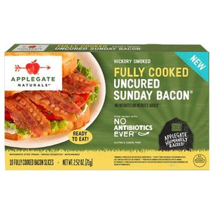 Applegate Farms Sunday Bacon Hickory Smoked Uncured Fully Cooked 12/2.52 OZ [UNFI #3024767] [ebt]
