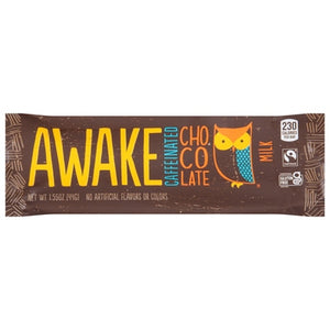 Awake Chocolate Bar Milk Caffeinated Chocolate 12/1.55 oz [UNFI-CARLISLE #2792174 ] [ebt]