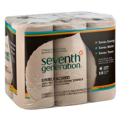Seventh Generation Paper Towels Jumbo Rolls Unbleached 2-Ply 4/6/120 CT [UNFI #1168681] T