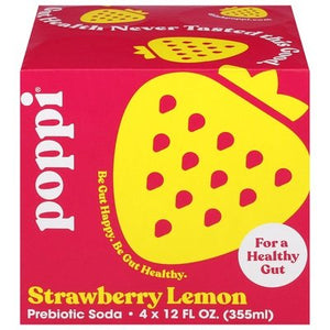 Poppi Prebiotic Soda Strawberry Lemon 6/4/12 OZ [UNFI #2941151] [ebt] T