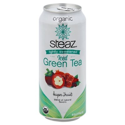 Steaz Green Tea Iced Organic Lightly Sweetened Super Fruit Og2 12/16 OZ [UNFI #1178946] [ebt]