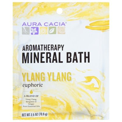 Aura Cacia Mineral Bath Aromatherapy Ylang Ylang Euphoric 6/2.5 OZ [UNFI-CARLISLE #682450] T