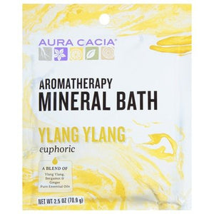 Aura Cacia Mineral Bath Aromatherapy Ylang Ylang Euphoric 6/2.5 OZ [UNFI-CARLISLE #682450] T