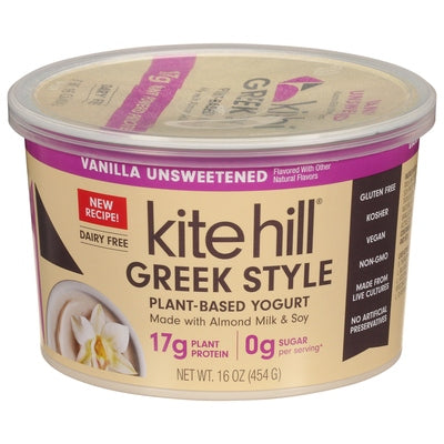 Kite Hill Yogurt Plant-Based Greek Style Vanilla Unsweetened 6/16 oz [UNFI #2798171 ] [ebt]