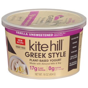 Kite Hill Yogurt Plant-Based Greek Style Vanilla Unsweetened 6/16 oz [UNFI #2798171 ] [ebt]