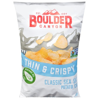 Boulder Canyon Potato Chips Classic Sea Salt Thin & Crispy 12/6 oz [UNFI #2627842 ] [ebt]