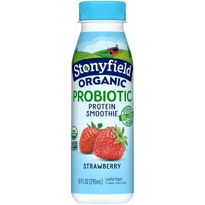 Stonyfield Organic Organic Probiotic Strawberry Lowfat Yogurt Protein Smoothie Og2 12/10 OZ [UNFI #167155] [ebt] T