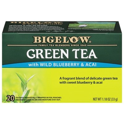 Bigelow Green Tea With Wild Blueberry & Acai Tea Bags 6/20 BAG [UNFI #492090] [ebt]
