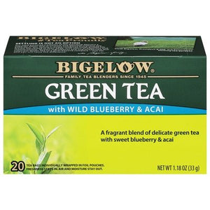 Bigelow Green Tea With Wild Blueberry & Acai Tea Bags 6/20 BAG [UNFI #492090] [ebt]