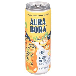 Aura Bora Herbal Sparkling Water Ginger Meyer Lemon 12/12 OZ [UNFI #2857209] [ebt] T